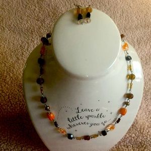 Beautiful handmade beaded necklace and earrings set
